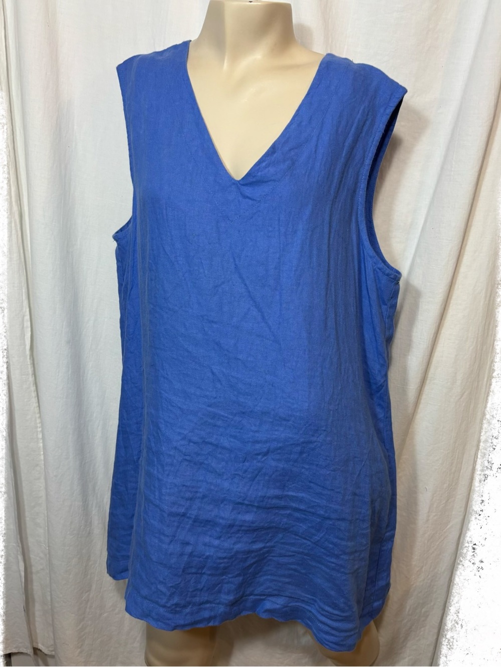 Not perfect linen women’s large Crete tunic top blue